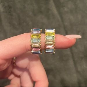 Cute colorful gold earrings!!